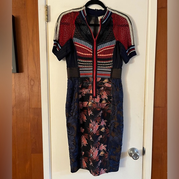 Anthropologie Byron Lars Jewel Jacquard Sheath Dress - Picture 2 of 16